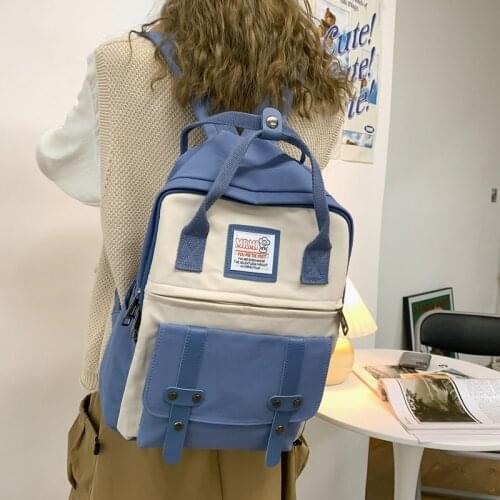 Casual Solid Color Backpack New Trend Women Backpack Fashion Canvas School Bags Teenage Girl Rucksacks School Backpack Mochilas