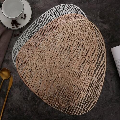 PVC Hollow Oil Resistant Non-slip Kitchen Placemat Coaster Insulation Pad Dish Coffee Cup Table Mat Home Hotel Decor 51074