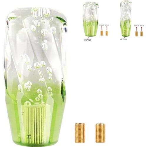 10 15cm Car White Green Crystal Resin Gear Shift Knob Bubble AT MT Auto Manual Stick Gear Shifter Stick Gear Shift Knobs