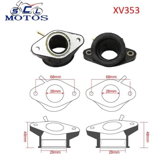 Sclmotos- For Yamaha XV400 Virago 1991-1994 XV500 1992-1998 XV535 Virago 1988-2001 Carburetor Intake Adapter Manifold Interface