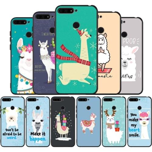 Alpaca black Silicone Phone Case For honor 20 Pro 8 8X 9 10 20 Lite for Mate 10 30 Lite Pro cover