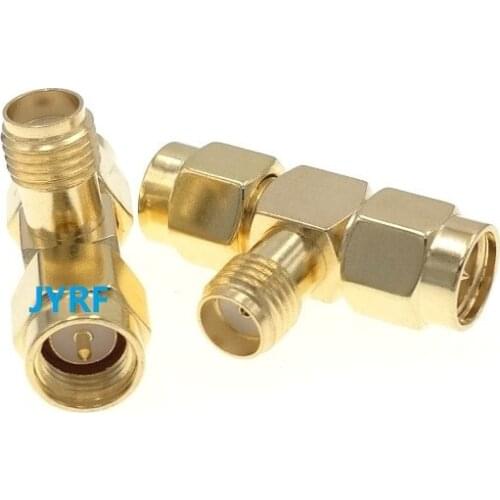 SMA Female To Two SMA Male Triple T RF Adapter Connector 3 way RF Coaxial Coax Adapter 1PC