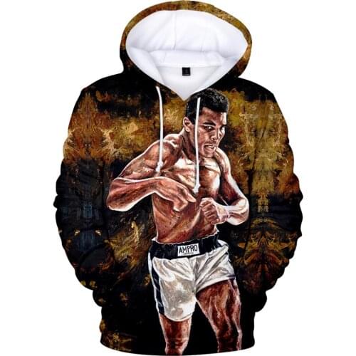 Muhammad Ali Hoodies Men / Women Sweatshirts Long Sleeve Pullover Hooded Coat Casual Harajuku 3D Print Muhammad Ali Hoodies