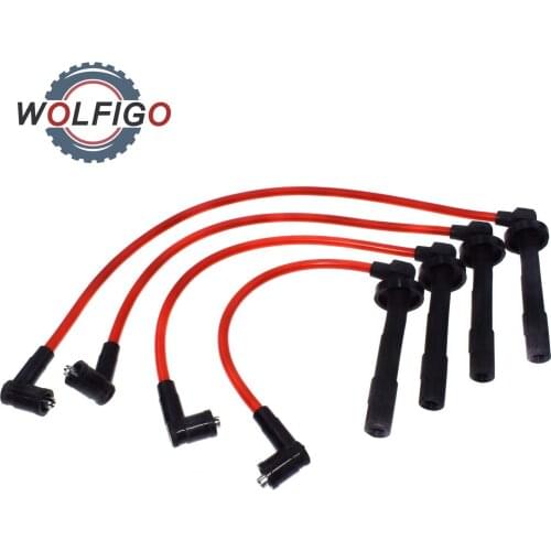 WOLFIGO 4 Pcs Ignition Racing Coil Spark Plug Wires 8034 Wire for Honda Civic 1992 1993 1994 1995 1996 1997 1998-2000 ZFR5F-11