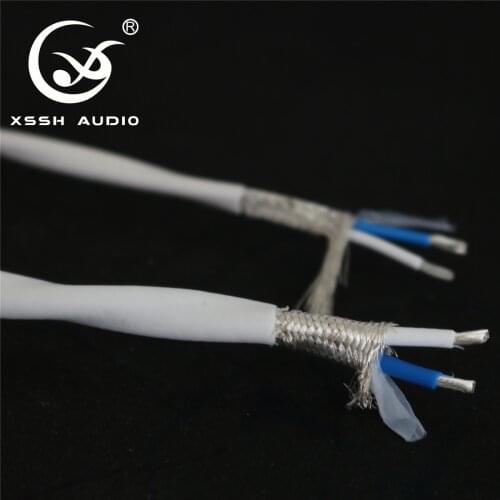 XSSH audio Tf OFC pure copper plated silver 4mm 6mm 2 core Silver Plated Audio Cable Line Wire Cord