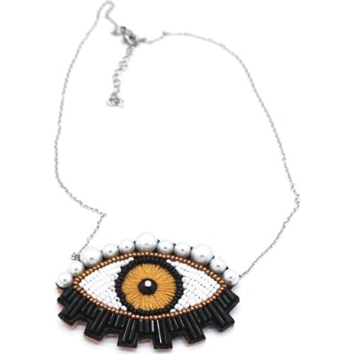 Fashion temperament eye necklace New personality eye necklace handmade Shourouk wind accessories fashion necklace 637