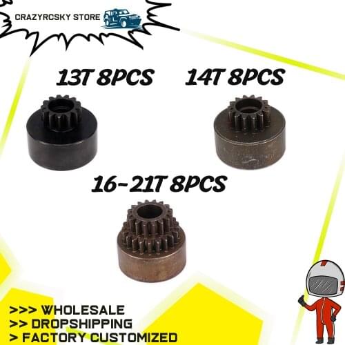 RCAWD 13T 14T 16-21T Tooth Teeth Speed Clutch Bell Housing Cog Gear for 1/10 RC Hobby Model Nitro Car HPI HSP Traxxas Axial