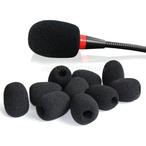 10PCS Microphone Windscreen Sponge Cover Headset Mic Foam Cover Protective Cap Replacement for Gooseneck Meeting Mic