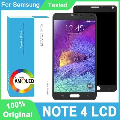 100% Original 5.7" Super AMOLED Display For SAMSUNG Galaxy Note 4 N910 N910A N910F Full LCD Display Touch Screen Repair Parts