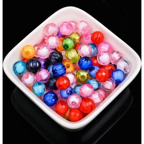 100p/lot 8mm 10mm 12mm Holes Sew On Acrylic Pumpkin Beads for DIY fashion Loose Spacer Beads for Jewelry Making DIY Bracelets