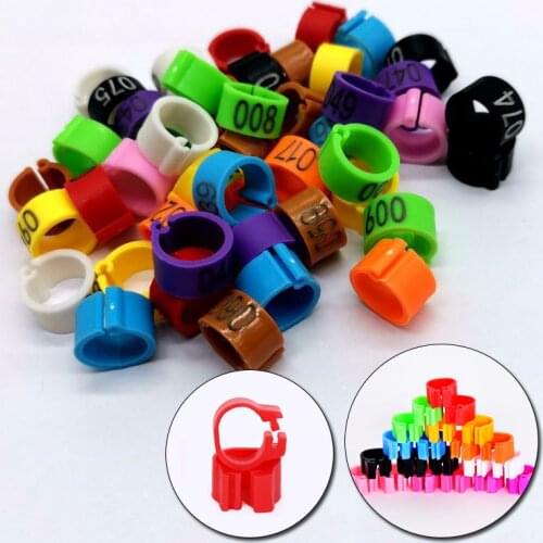 100Pcs/Pack 8mm 1-100 Numbered Poultry Leg Bands Digital Bird Foot Ring Pigeon Bird Supplies Opening Identification Mark Ring