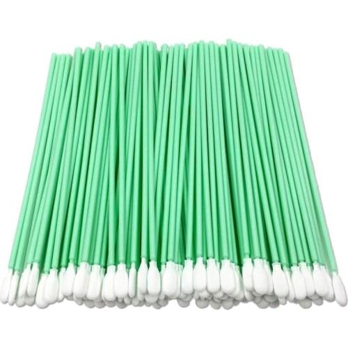 200 PCS Cleanroom Foam Swab- Replace Alpha Swab with Long Handle Knit Polyester Swab for Inkjet Printing Optical Equipment