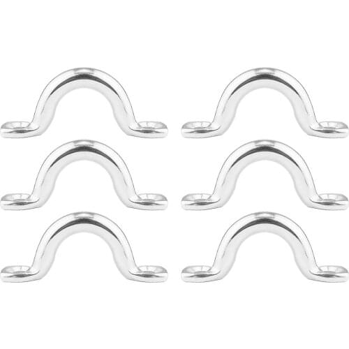 6Pcs 6mm Trailer Tie Loop Lashing Rope Tie Down Ring Horse. Pad Eye 316 Stainless Steel Deck Loop, Tie Down Kayak Tie Down Loop