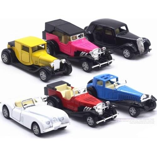 6Pcs Pull-Back Car Classic Gifts Car Model Mini 1/64 Scale Vehicle for Interactive Play