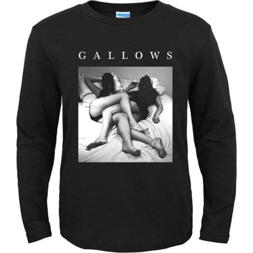 6 Designs Punk Rock Band Hardcore Gallows Rocker Men Women Full Long Sleeves Shirt Heavy Metal Black Tee Fitness