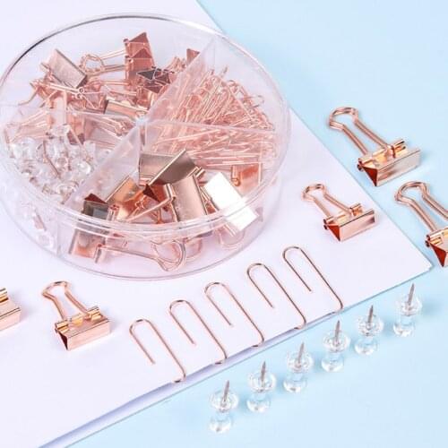 72pcs Metal Paper Clip Multipurpose Thumbtacks Office Document Long Tail Clips M17F