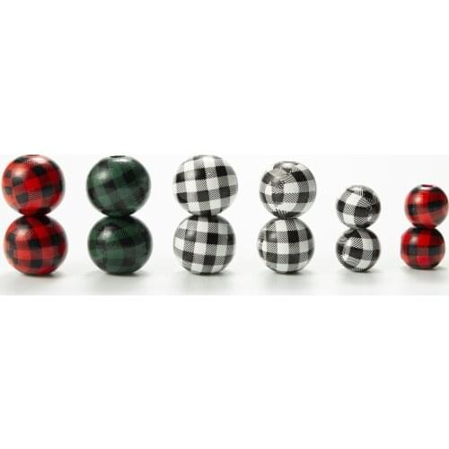 10pcs/lot Lattice Pattern Wooden Beads Lead-Free Natural Round 14 18 20mm Wood Plaid Wood Loose Bead DIY Jewelry Accessories