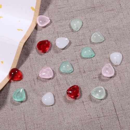 10pcs 12x10mm Colour Glass Beads Charm Leaf Flower Drop Petal Beads For Jewelry Making Craft Sweing DIY Jewelry Findings