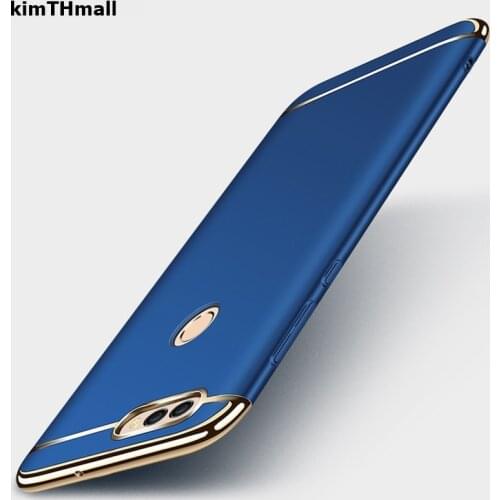 Case For Huawei P Smart cover FIG-L21 FIG-LX1 FIG L21 LX1 Luxury Royal Gold Metal Plating TPU Hard Removable 3 in 1 phone Case