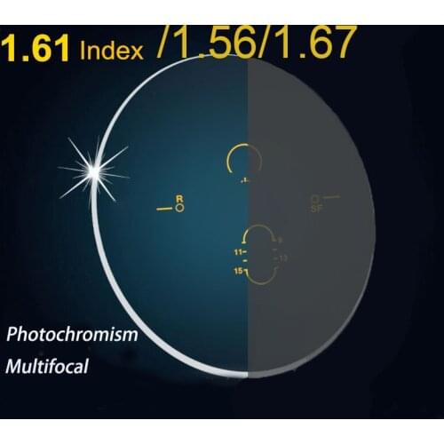 Photochromic Multifocal Lens 15.6 16.1 1.67 Index CR39 Lens Myopia Reading Progressive Anti-blue light Glasses prescription