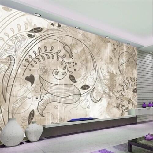Beibehang Custom Photo Wallpaper 3d European Retro Old Style Flower Living Room TV Background Wall Decorative Painting wallpaper