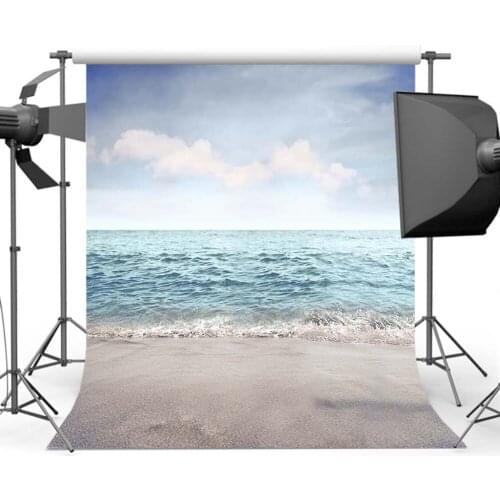 Blue Sky Sea Background Sandy Beach Backdrop for Photography Photo Studio Customize CM-5499