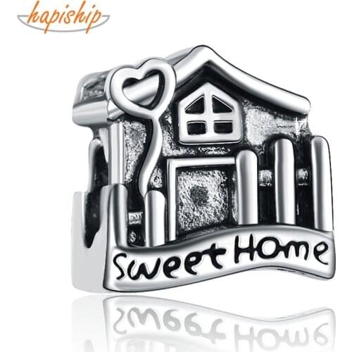 Hapiship 2020 Original Daisy Fashion Popular Sweet Home House Charm Beads Fit Charm Bracelet Women Lady DIY Jewelry Making CZ023