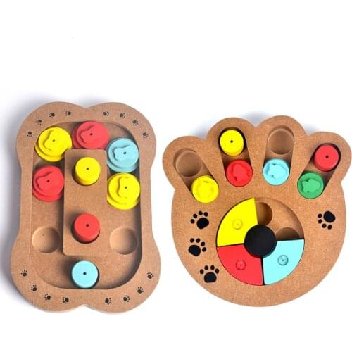 Interactive Toys for Dogs Foraging Food Treated Wooden Puppy Toy Eco-friendly IQ Educational Pet Bone Paw Puzzle Toy Puppy