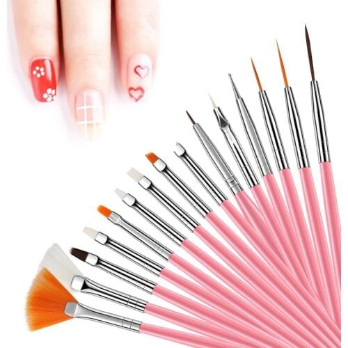 Professional Nail Brush For Manicure Gel Brush For Nail Art 15Pcs/Set Nail Brush Acrylic Liquid Powder Carving Gel Brush