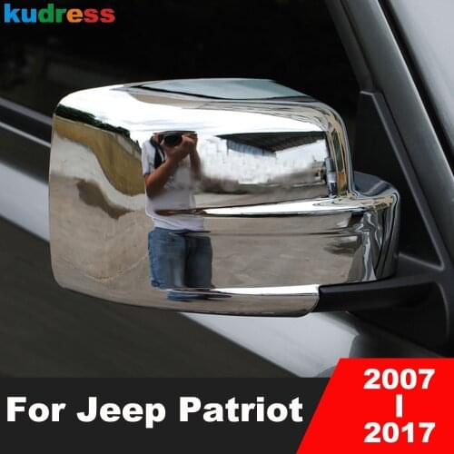 For Jeep Patriot 2007-2010 2011 2012 2013 2014 2015 2016 2017 Chrome Side Door Rearview Mirror Cover Trim Car Accessories 2pcs