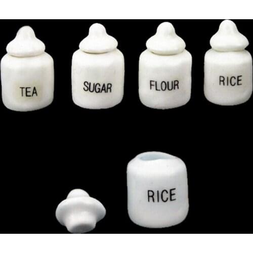 1/12 Doll house Handmade Doll House Decora Doll house Miniatures Accessories Porcelain Eating Jar Set Kitchen Ceramic Ornament
