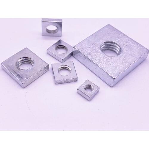 Wkooa Square Nuts Zinc Plated Steel Nuts M2.5 M3 M4 M5 M6 M8