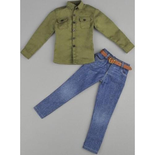 1/6 scale mens fashion long-legged pants slim top suit model ornaments 12" movable doll model clothes