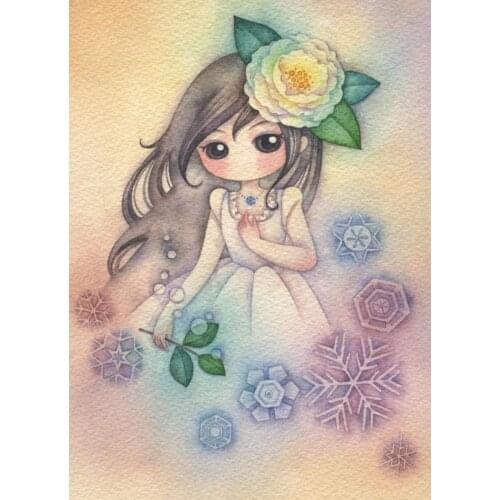 DIY Cartoon Girl 5D Diamond Painting Flowers Moon Full Round Drill Diamond Embroidery Gift Cross Stitch Kits Home Decor