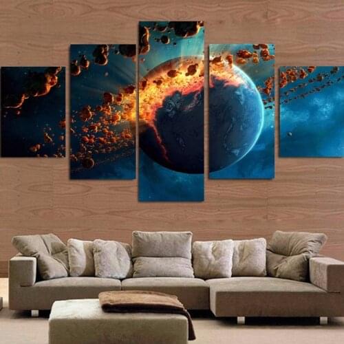 Wall Art Pictures Home Decor Poster Unframed 5 Pieces Universe Stellar Explosion Spark Abstract Landscape Modern Painting Canvas