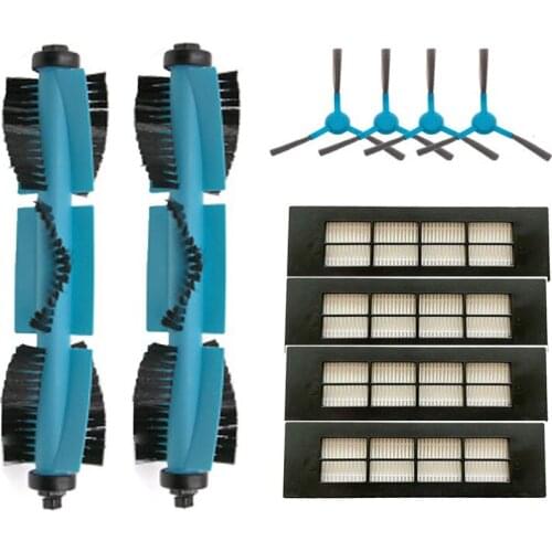 New 2pcs main brush & 4pcs hepa filter & 4pcs side brush for Conga 3090 Vacuum Cleaner Parts