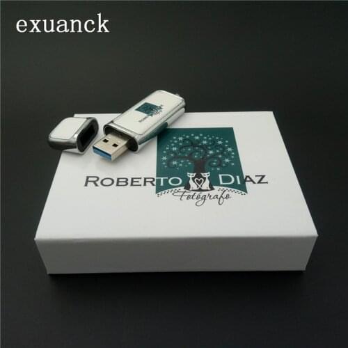 New Arrive Custom Logo Colour Print Leather Usb 3.0 Memory Sticks Flash Drive Pen Drive 64GB 32GB 16GB 8GB 4GB Company Gift