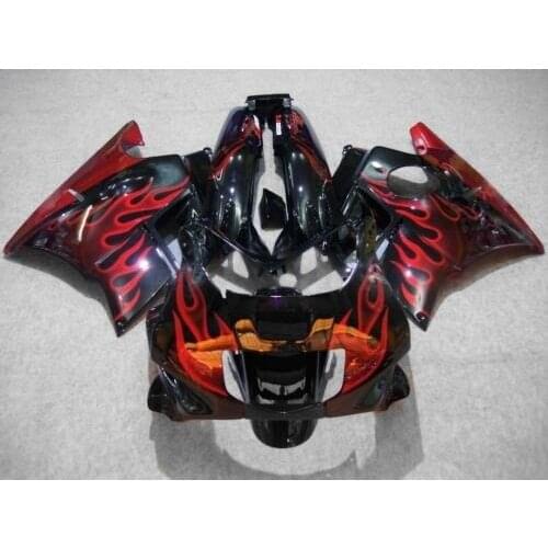 Dor-Motorcycle fairing kit for CBR600 F2 red flame black fairings 1991 1992 1993 1994 CBR600 F2 +gifts