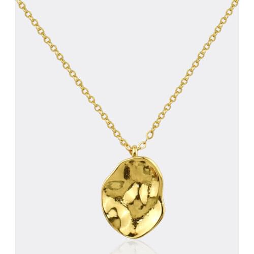 925 Sterling Silver Irregular Round Coin Necklace For Women Link Chain Necklaces Jewelry New 2021