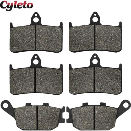 Cyleto Motorcycle Front and Rear Brake Pads for HONDA CB1000F 1993-1997 VTR 1000F Super Hawk 1998-2005 VTR1000F Firestorm 97-06