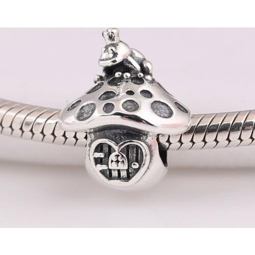 Authentic S925 DIY Jewelry Frog & Mushroom Bead Charm fit Lady Bracelet Bangle