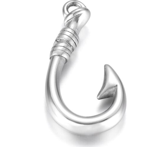 Stainless Steel Fishhook Polished Bracelet Hook Connector Closure Necklace Pendant Hole 2mm DIY Accessories Jewelry Making