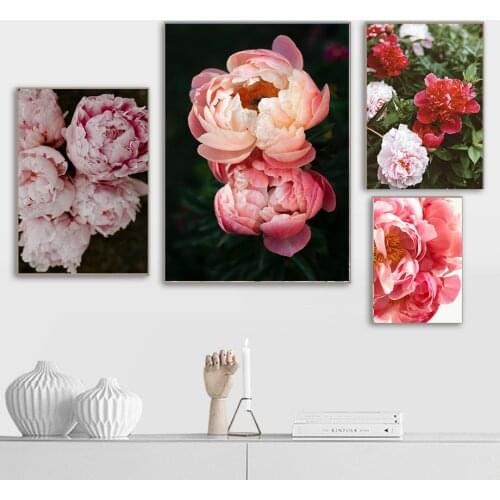 Scandinavian Fashion Poster Pink Rose Flower Nordic Style Wall Art Prints Canvas Picture Modern Painting for Living Room Decor
