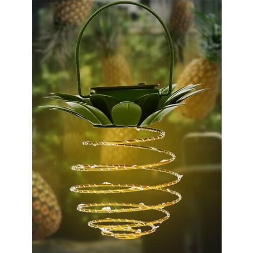 LED Outdoor Solar Light Pineapple Shape Garden Fairy Pineapple Hanging Solar Lamp For Family Year Decoration Waterproof JU0245