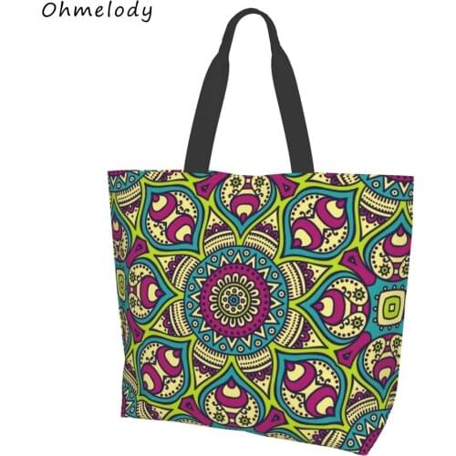 Mandala Womens Large Tote Handbags Lightweight Shoulder Bag Ladies Shopping Bags Summer Beach Bags Travelling Totes