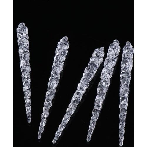 10pcs Acrylic Transparent Icicle Pendant Christmas Tree Hanging Ornament DIY Accessory Christmas Party Decoration for Home