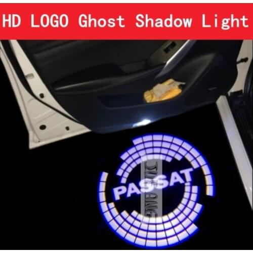 2pcs Logo Apply Passat 2011-2021 LED Car Door Light Projector Ghost Shadow Light Welcome Light Courtesy Atmosphere Light