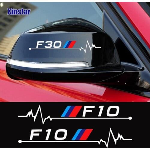 2Pcs Mperformance Car Rearview Mirror Sticker For Bmw F10 F20 F01 F02 F30 F31 F34 F48 F87