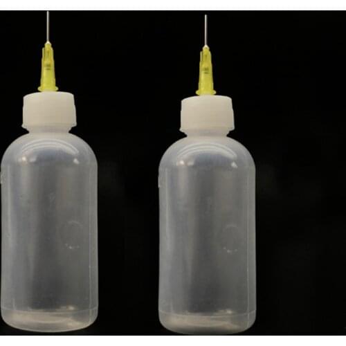 2Pcs 50ml Needle Tip Soldering Cleaning Clear Liquid Flux Alcohol Oil Dispenser Plastic Hand Bottle Cleaner for DIY Repair