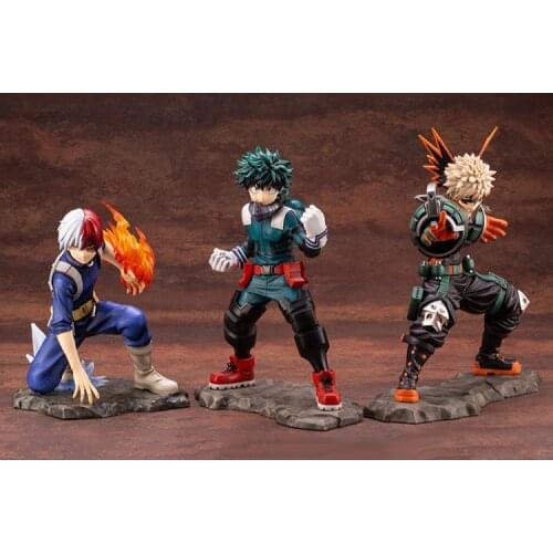 3pcs/set Shoto Todoroki Bakugou Katsuki Midoriya Izukuc My Hero Boku no Hero Academia ARTFX J Figure Model Toys